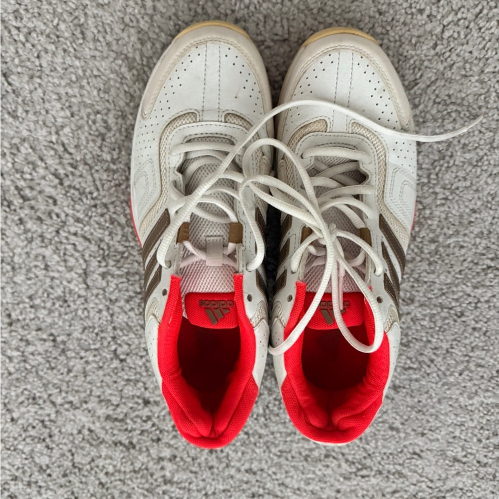 Adidas White and Red Athletic Shoes